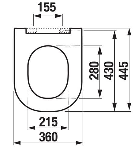 JIKA MIO-N WC sedátko slim, bílá H8917150000631 Technický nákres