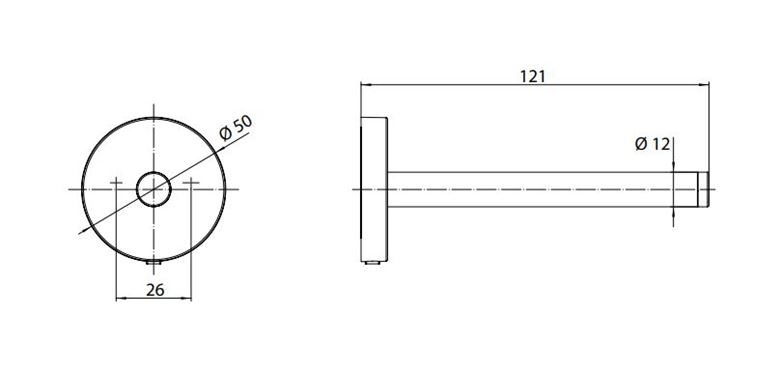 EMCO CONCEPT WHITE držák toaletního papíru, nástěnný, matná bílá CW430513900 Technický nákres
