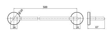 EMCO CONCEPT WHITE držák ručníku 500 mm, matná bílá CW436013950 Technický nákres