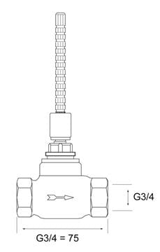 HANSA podomítkové těleso DN20 02260100 Technický nákres