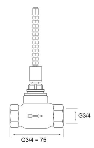 HANSA podomítkové těleso DN20 02260100 Technický nákres