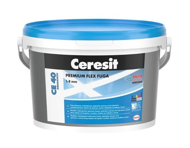 CERESIT CE 40 AQUASTATIC flexibilní spárovací hmota pro spáry 1-8 mm, 5 kg, anthracite 3031711 Obrázek - Hlavní obrázek