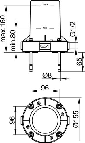 KEUCO montážní těleso DN15 51127010070 Technický nákres