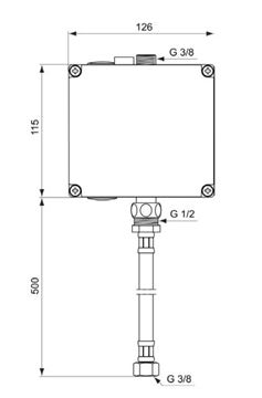 IDEAL STANDARD CERAPLUS podomítkové těleso DN15 A3807NU Technický nákres