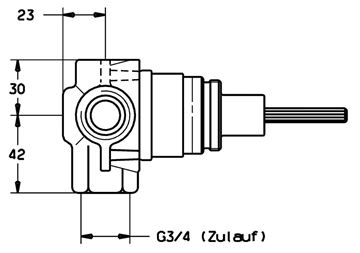 HANSA podomítkové těleso DN20 02850100 Technický nákres
