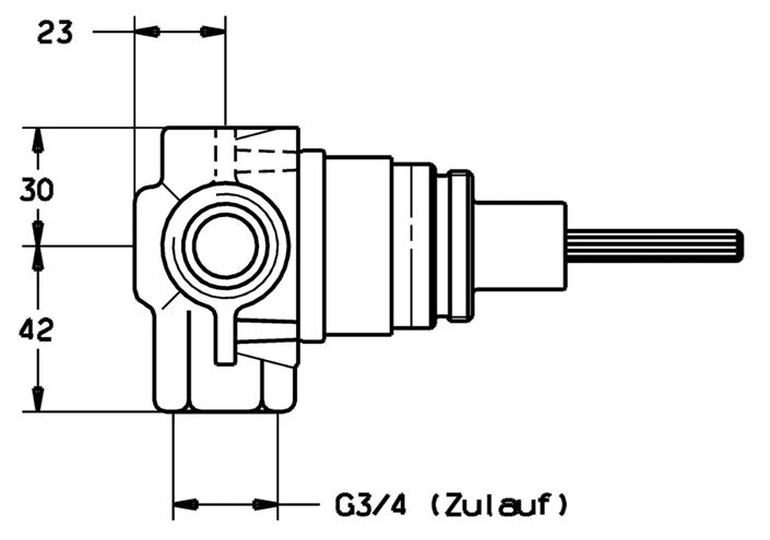 HANSA podomítkové těleso DN20 02850100 Technický nákres