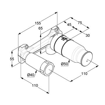 KLUDI podomítkové těleso DN15 38243 Technický nákres