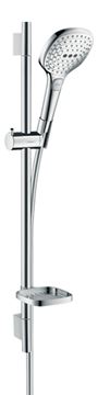 HANSGROHE RAINDANCE SELECT E 120 3JET sprchová souprava 4-dílná, ruční sprcha 120x120 mm, 3 proudy, tyč, hadice, mýdlenka, chrom