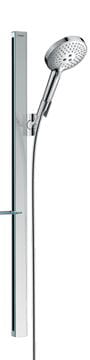 HANSGROHE RAINDANCE SELECT E 120 3JET sprchová souprava 4-dílná, ruční sprcha pr. 125 mm, 3 proudy, tyč, hadice, polička, chrom