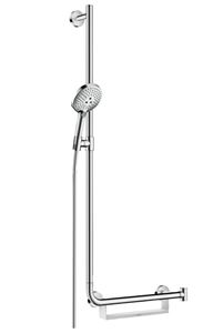 HANSGROHE RAINDANCE SELECT S 120 3JET sprchová souprava 4-dílná, ruční sprcha pr. 125 mm, 3 proudy, tyč, hadice, polička, chrom