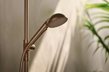 HANSA PRISMA sprchový set s termostatickou baterií, ruční sprcha se 3 proudy, tyč, hadice, broušený bronz  4813043181 Obrázek - fotka