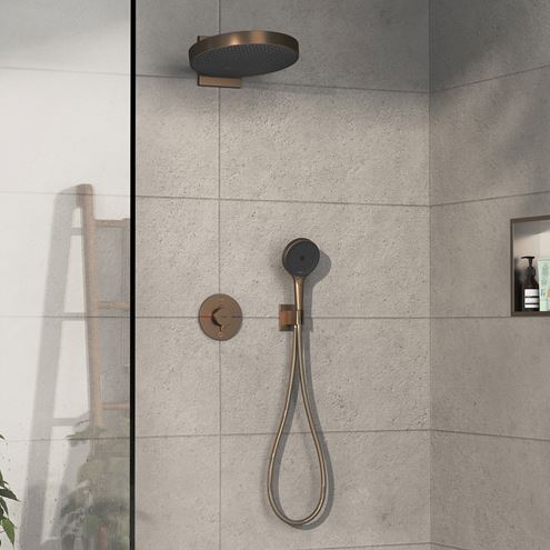 HANSGROHE SHOWERSELECT COMFORT S podomítková termostatická baterie, pro 2 spotřebiče, kartáčovaný bronz 15554140 Obrázek - fotka