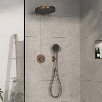 HANSGROHE SHOWERSELECT COMFORT S podomítková termostatická baterie, pro 2 spotřebiče, kartáčovaný bronz 15554140 Obrázek - fotka