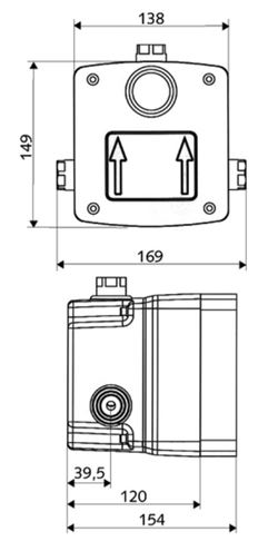 SCHELL MASTERBOX WBD-SC-M podomítkové těleso G 1/2 018670099 Technický nákres