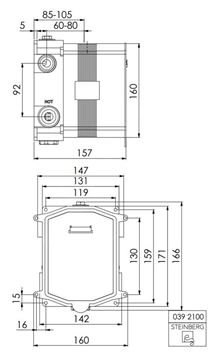 STEINBERG podomítkové těleso G 3/4 039 2100 Technický nákres