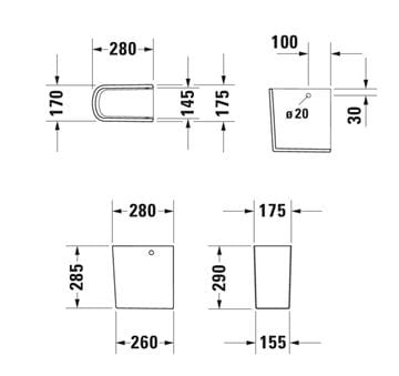 DURAVIT DURASTYLE polosloup pro umyvadlo 0858300000 Obrázek - fotka