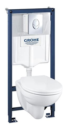 GROHE SOLIDO PERFECT závěsné WC Bau Ceramic  s montážním prvkem Solido Perfect, SoftClose sedátko, chromové tlačítko 39192000 Obrázek - Hlavní obrázek