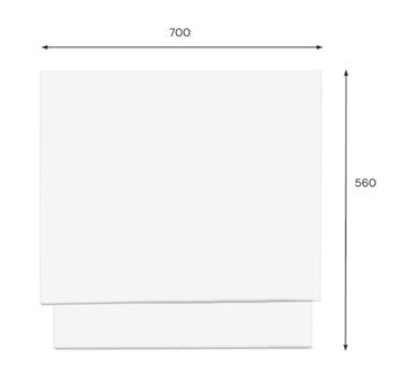 JIKA LYRA PLUS boční panel k vaně 70x56 cm  H2968360000001 Technický nákres