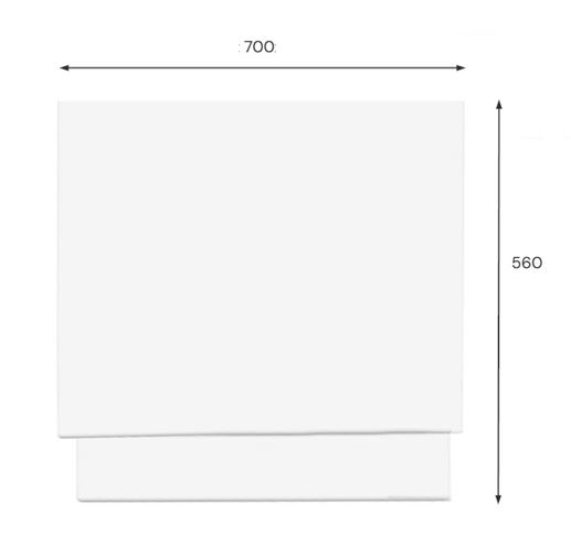 JIKA LYRA PLUS boční panel k vaně 70x56 cm  H2968360000001 Technický nákres