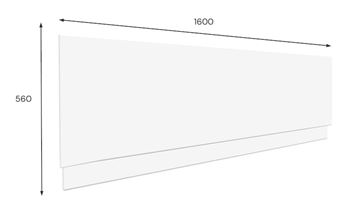 JIKA LYRA PLUS čelní panel k vaně 160x56 cm  H2968310000001 Technický nákres