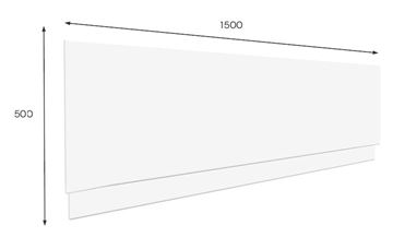 JIKA LYRA PLUS čelní panel k vaně 150x50 cm  H2968300000001 Technický nákres