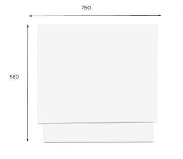 JIKA LYRA PLUS boční panel k vaně 75x56 cm  H2968370000001 Technický nákres