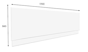 JIKA LYRA PLUS čelní panel k vaně 170x56 cm   H2968320000001 Technický nákres