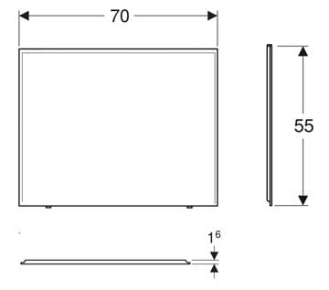 KOLO UNI 2 boční panel k vaně 70x55 cm  PWP2373000 Technický nákres