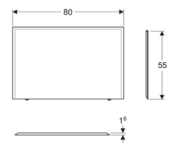KOLO UNI 2 boční panel k vaně 80x55 cm  PWP2383000 Technický nákres