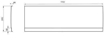 POLYSAN PLAIN čelní panel k vaně 170x59 cm, levý  72624 Technický nákres