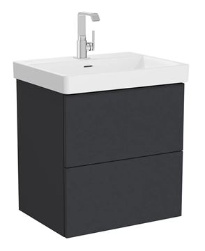 VITRA METROPOLE PURE skříňka pod umyvadlo 58x60x45 cm, 2 zásuvky, Push-open, s osvětlením, matný grafit 67409 Obrázek - fotka