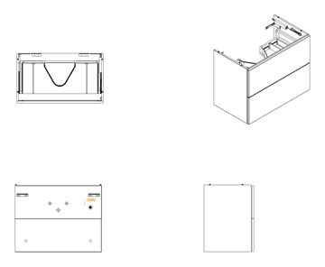 VITRA METROPOLE PURE skříňka pod umyvadlo 78x60x45 cm, 2 zásuvky, Push-open, s osvětlením, matná šedá 67399 Obrázek - fotka