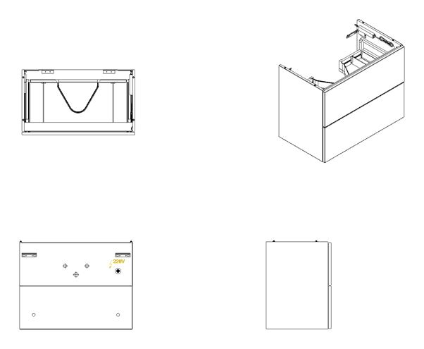 VITRA METROPOLE PURE skříňka pod umyvadlo 118x60x45 cm, 2 zásuvky, Push-open, s osvětlením, matná šedá 67401 Obrázek - fotka