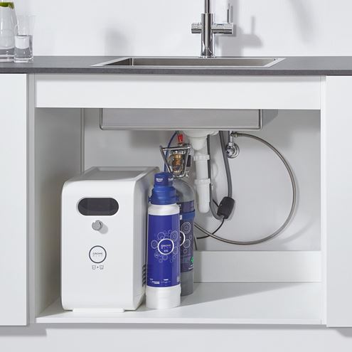 GROHE BLUE PROFESSIONAL dřezové elektronická baterie, s filtračním a chladícím zařízením, Bluetooth, napájení ze sítě, supersteel 31302DC2 Obrázek - fotka