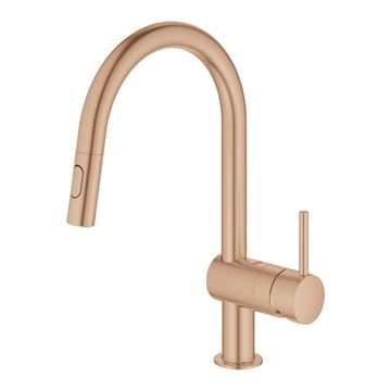 GROHE MINTA dřezová baterie, s vytahovací sprškou, kartáčovaný warm sunset 32321DL2 Obrázek - fotka