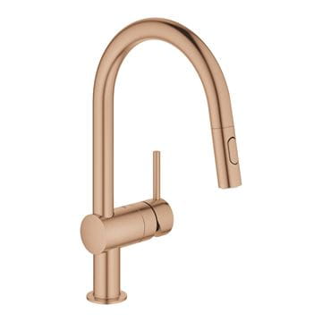 GROHE MINTA dřezová baterie, s vytahovací sprškou, kartáčovaný warm sunset