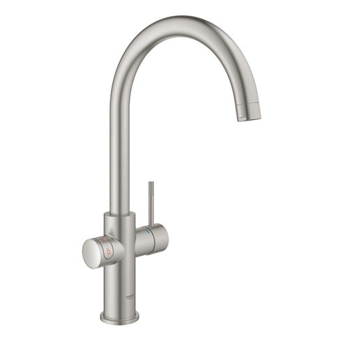 GROHE RED DUO dřezová elektronická baterie, s ohřevem, velikost M, GROHE ChildLock, napájení ze sítě, supersteel 30083DC1 Obrázek - fotka
