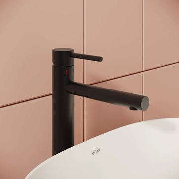 VITRA ORIGIN umyvadlová stojánková baterie, matná černá A4255736WTC Obrázek - fotka