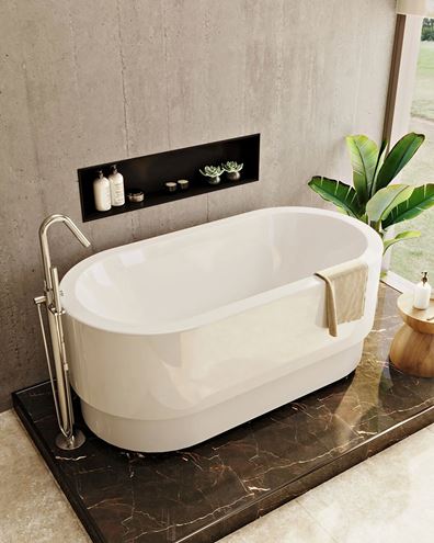 VITRA ORIGIN vanová baterie na podlahu, s přepínačem, se sprchovou soupravou, chrom A42681 Obrázek - fotka