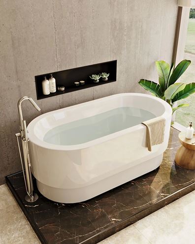 VITRA ORIGIN vanová baterie na podlahu, s přepínačem, se sprchovou soupravou, chrom A42681 Obrázek - fotka