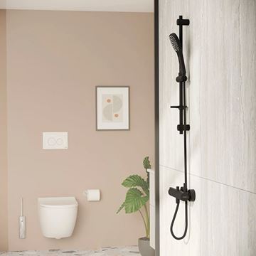 VITRA ORIGIN vanová nástěnná baterie, s přepínačem, matná černá A4261936WTC Obrázek - fotka