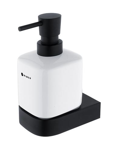 NIMCO NIKAU dávkovač tekutého mýdla 320 ml, nástěnný, keramika, černá/bílá NKC 30031K-T-90 Obrázek - Hlavní obrázek