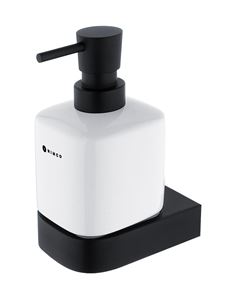 NIMCO NIKAU dávkovač tekutého mýdla 320 ml, nástěnný, keramika, černá/bílá