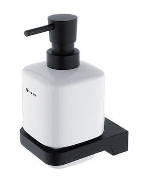 NIMCO MAYA dávkovač tekutého mýdla 320 ml, nástěnný, keramika, černá/bílá