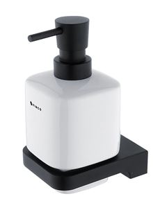 NIMCO MAYA dávkovač tekutého mýdla 320 ml, nástěnný, keramika, černá/bílá