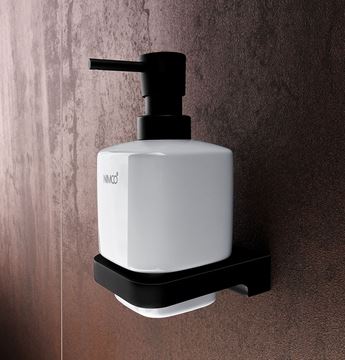 NIMCO MAYA dávkovač tekutého mýdla 320 ml, nástěnný, keramika, černá/bílá MAC 29031K-T-90 Obrázek - fotka