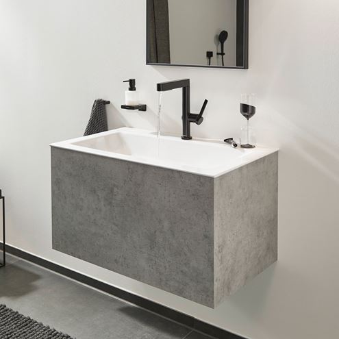 HANSGROHE FINORIS umyvadlová stojánková baterie, s vytahovací sprškou a odtokovou soupravou, EcoSmart, matná černá 76063670 Obrázek - fotka
