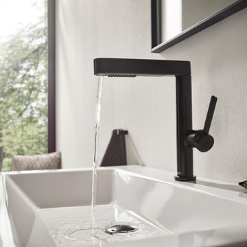 HANSGROHE FINORIS umyvadlová stojánková baterie, s vytahovací sprškou a odtokovou soupravou, EcoSmart, matná černá 76063670 Obrázek - fotka