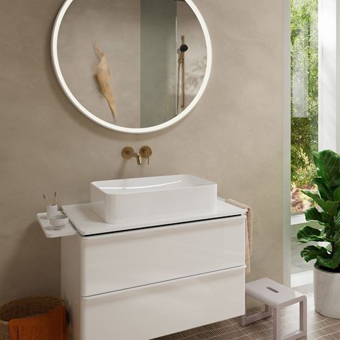 HANSGROHE TECTURIS S umyvadlová podomítková baterie, s odtokovou soupravou, EcoSmart+, kartáčovaný bronz 73350140 Obrázek - fotka