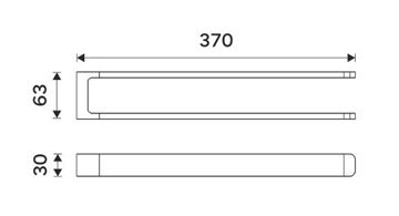 NIMCO MAYA držák ručníků 370 mm, dvojramenný, černá MAC 29098-90 Technický nákres